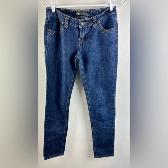 YMI Medium Wash Cotton Blend Skinny Low Rise Jeans Juniors size 5 Y2k - Picture 2 of 7